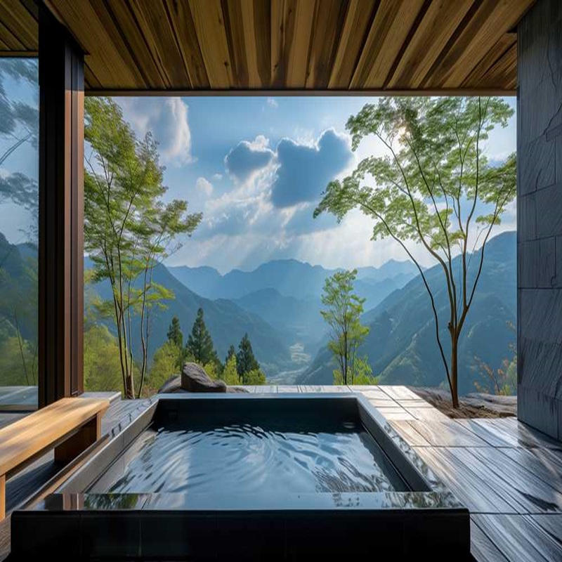 景色を見ながら温泉に入ろう