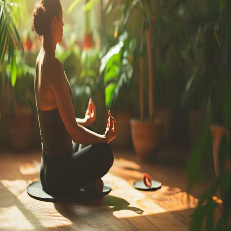 ヨガを楽しむ女性